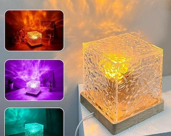 Water Ripple Night Light – Aesthetic Aurora Ambient Lamp for Bedroom Decor | Romantic LED Mood Light | Gift for Her