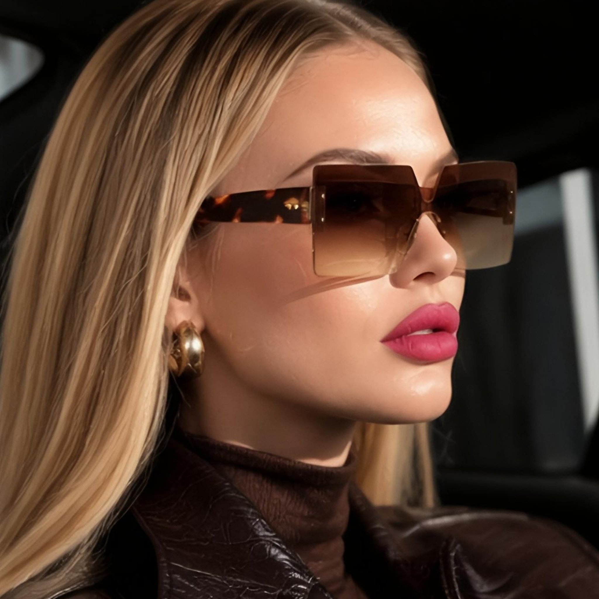Oversized Square Sunglasses with Large Frame – Samjune Urban Fashion