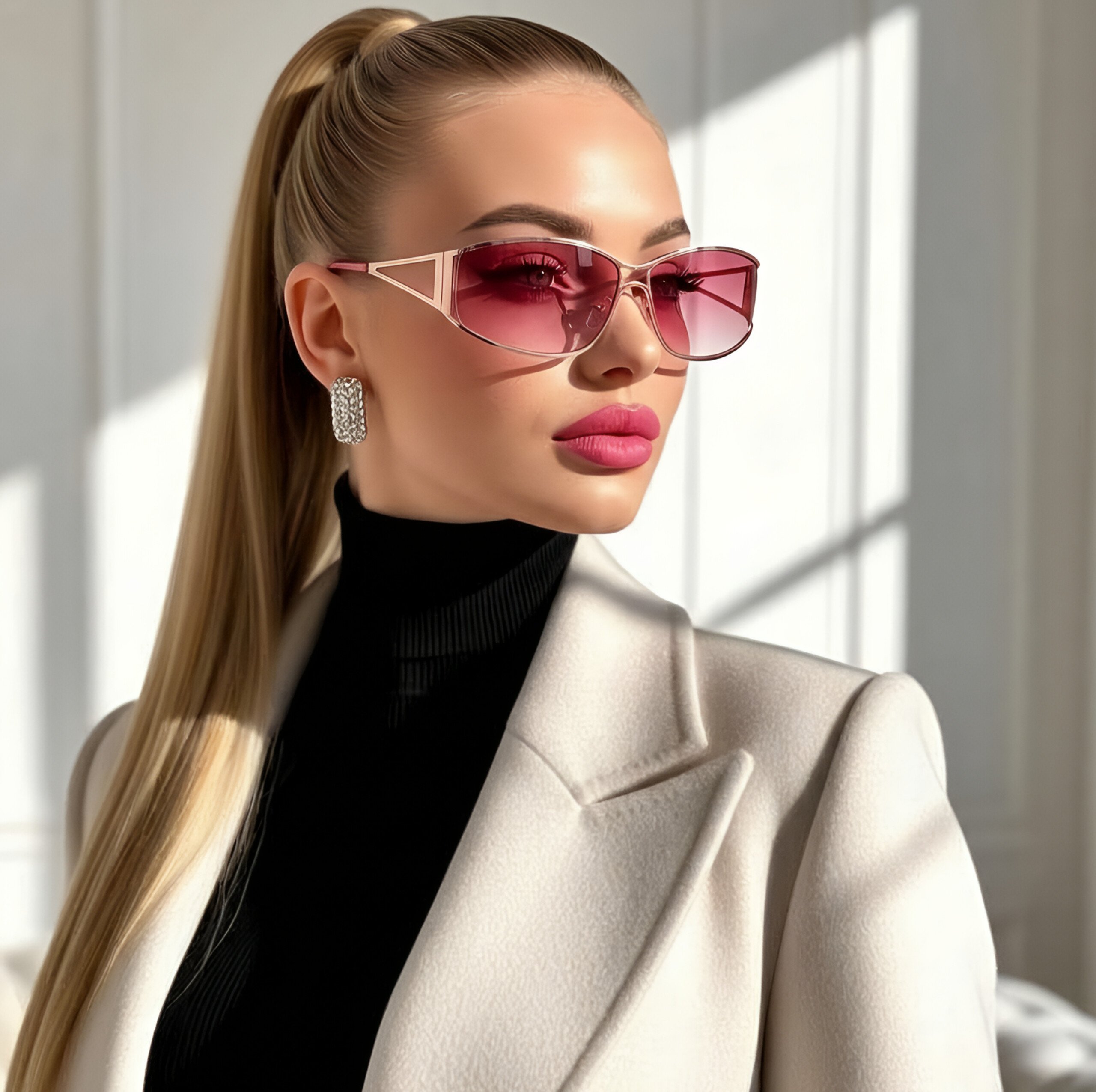 Oversized Y2K Sunglasses for Men & Women, Gradient Mirror Steampunk Style
