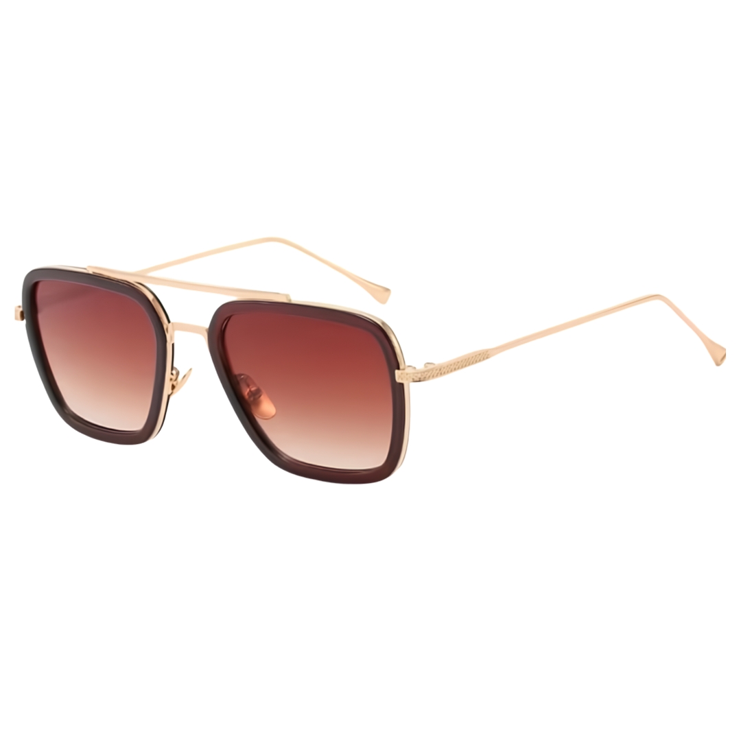 Double Beam Metal Sunglasses for Men & Women, Modern Unisex Driving Eyewear