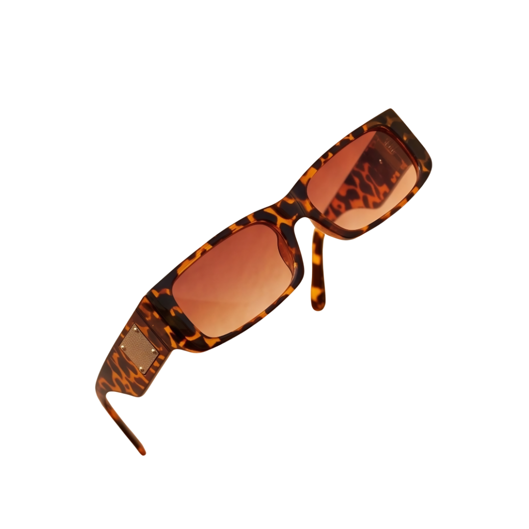 Black Rectangle Sunglasses for Women & Men, Small Frame Retro UV400