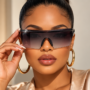 Connected Square Sunglasses for Women, Designer Fashion UV400 Outdoor Travel