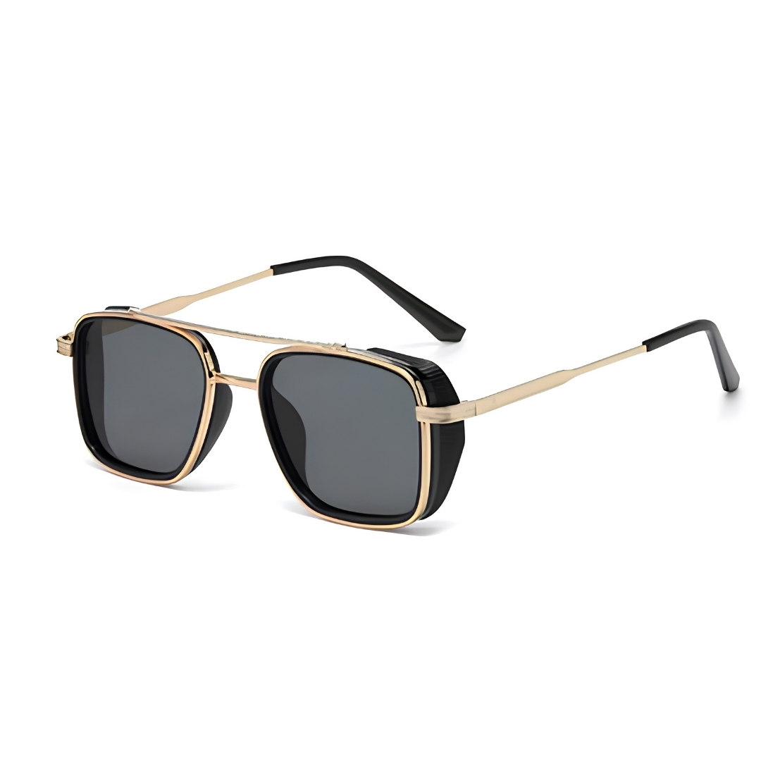 Vintage Square Metal Frame Sunglasses for Men & Women, Retro Rectangle & Oval