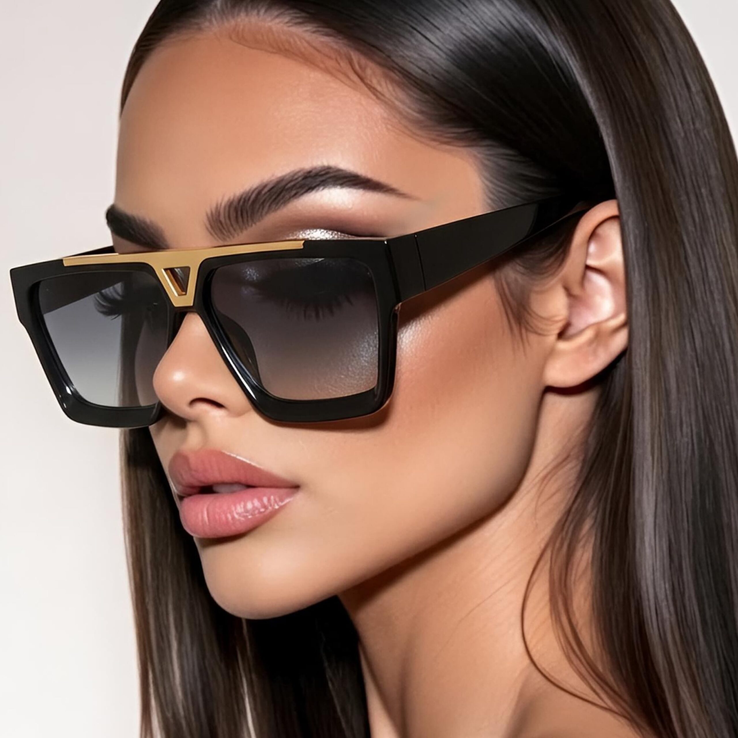 Women’s & Men’s Oversized Square Sunglasses – Vintage Metal Frame
