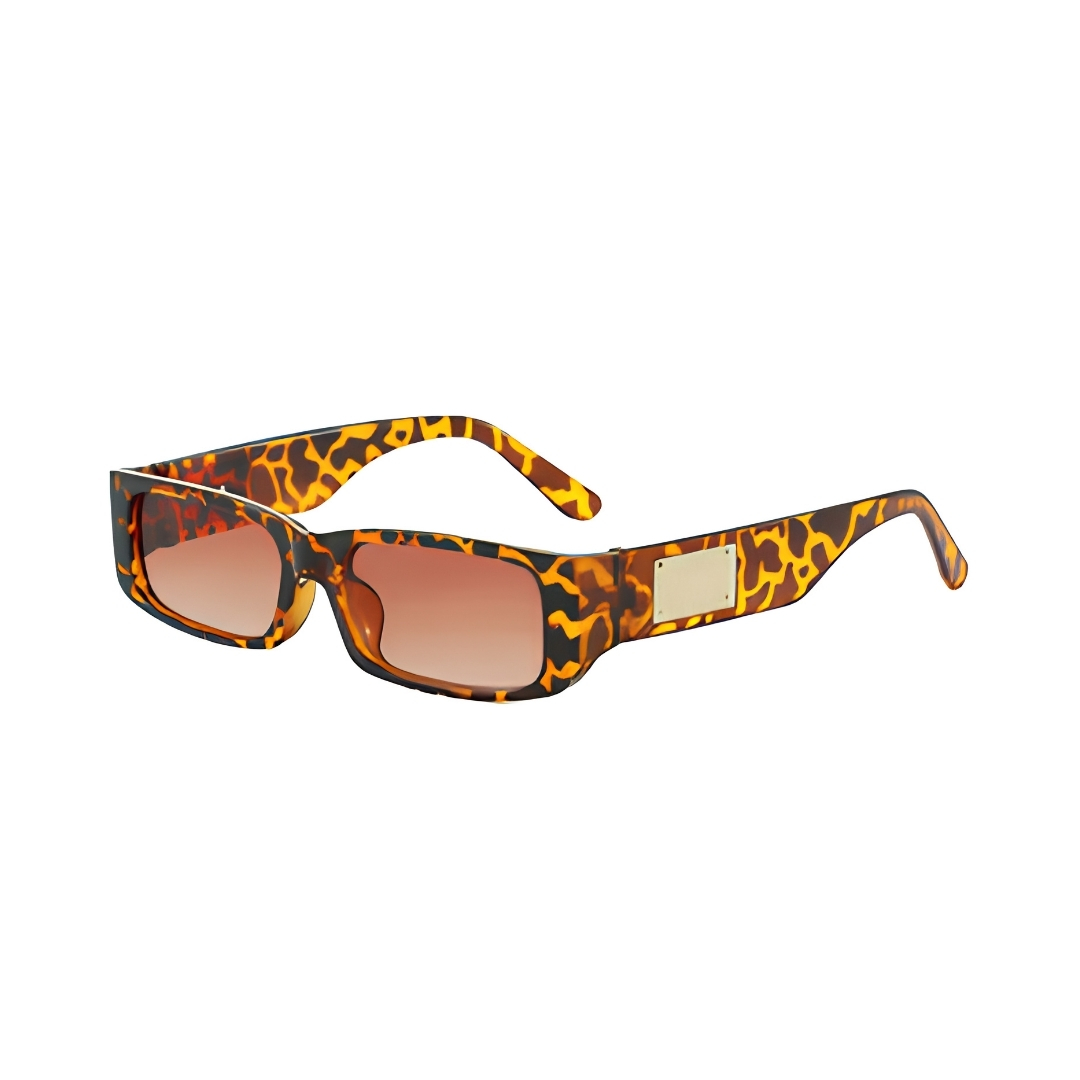 Black Rectangle Sunglasses for Women & Men, Small Frame Retro UV400