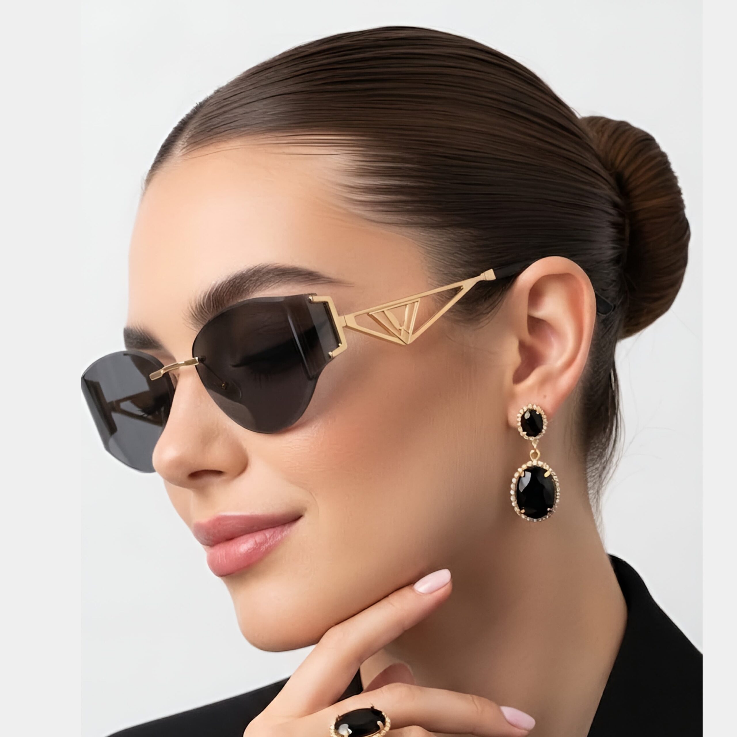 Frameless UV Protection Sunglasses for Men & Women, Modern Metal Frame