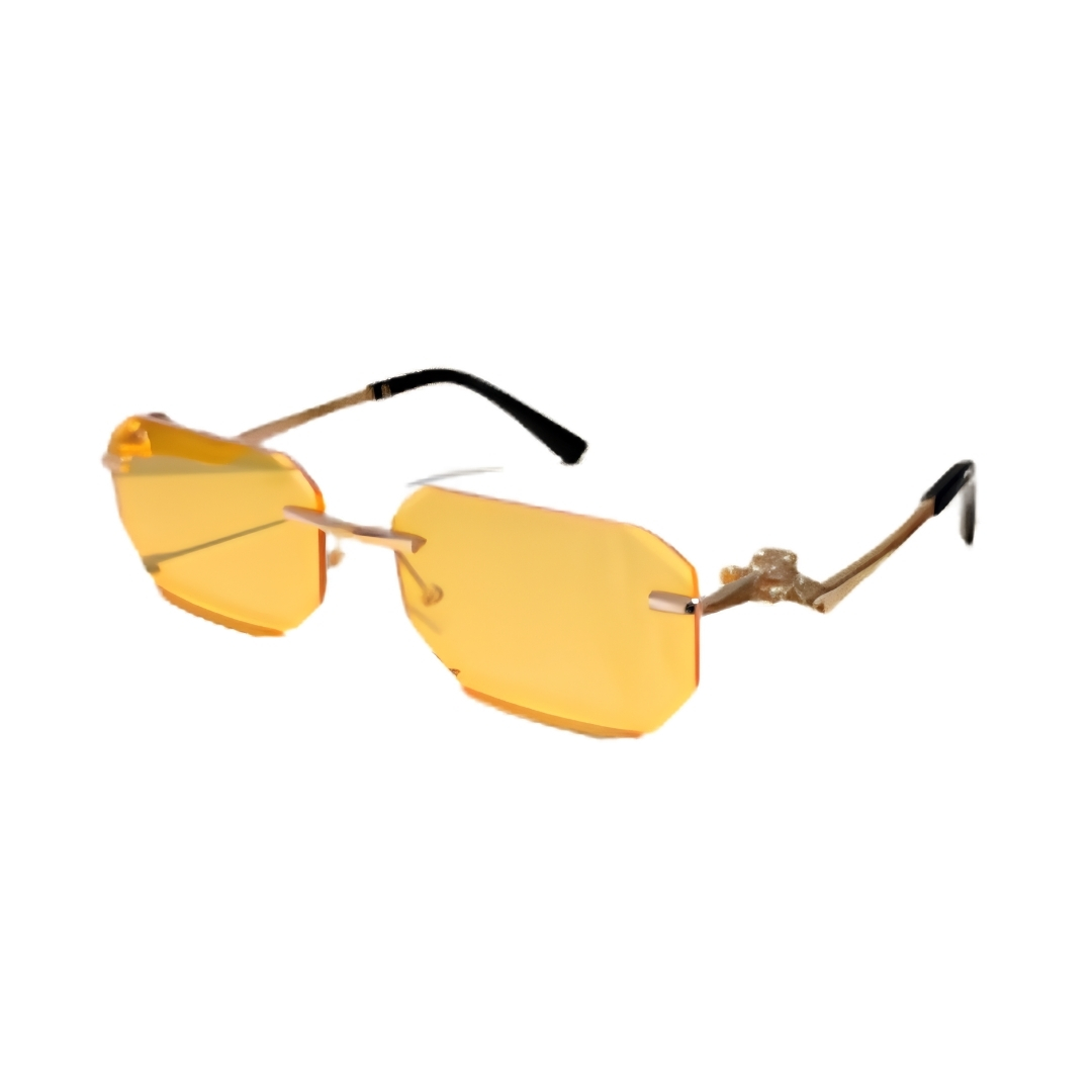 Frameless Metal Sunglasses for Women, Unique Cut-Edge Fashion Design