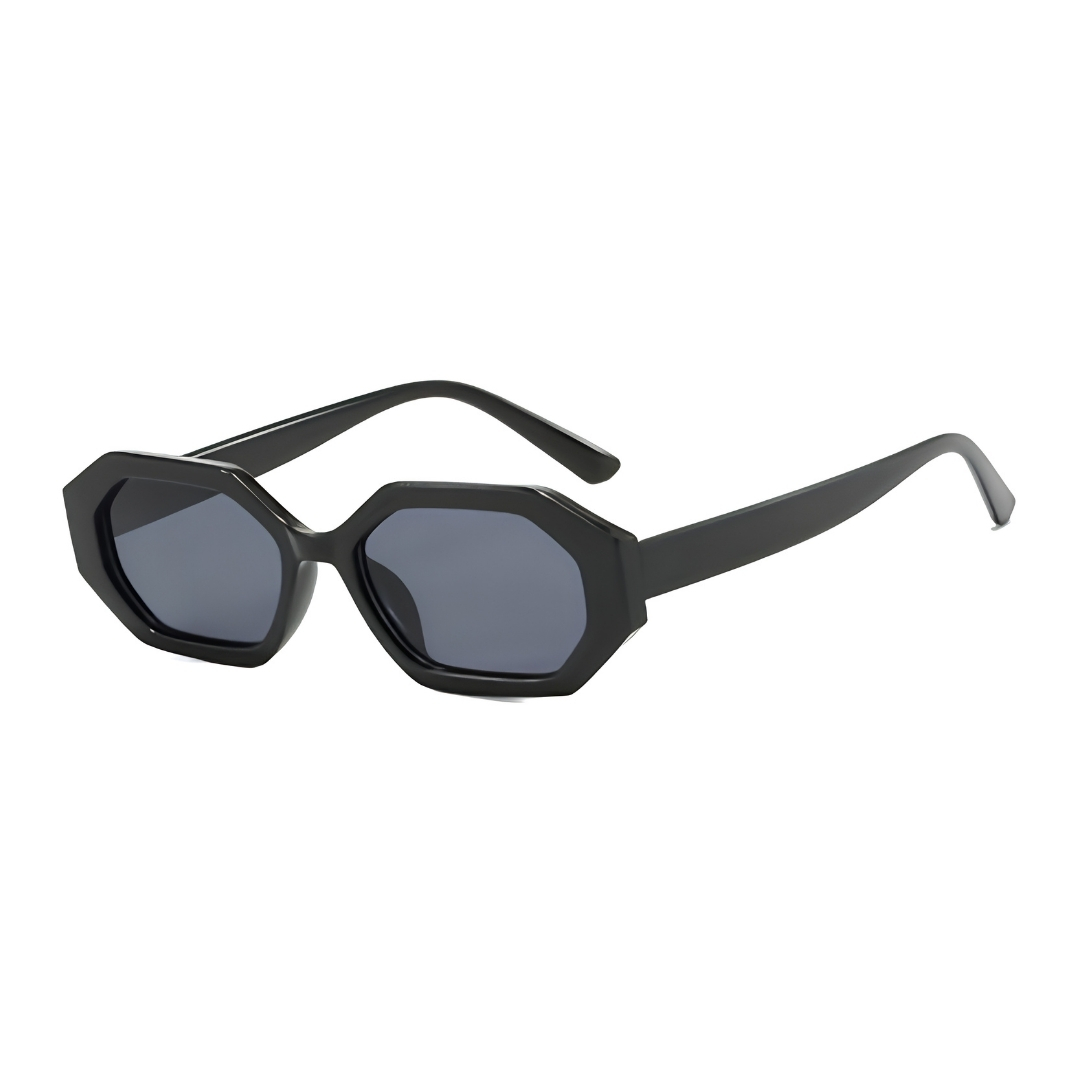 Samjune Rectangle Sunglasses for Women, Slim Polygonal Square Frame UV400
