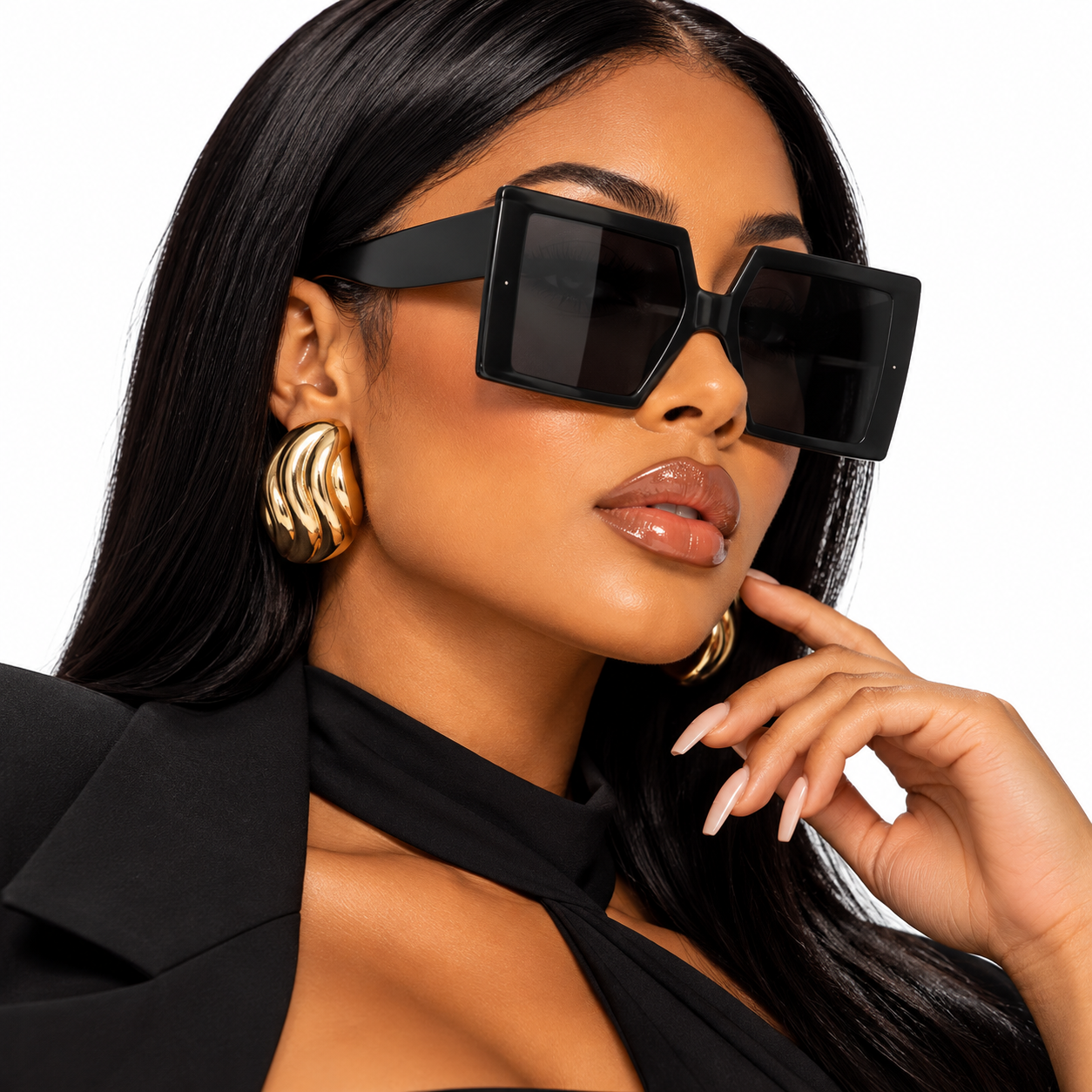 Oversized Square Sunglasses for Women, Fashion Large Frame – Samjune