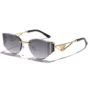 Women's Rimless Triangle Sunglasses – Y2K Metal Hollow Frame