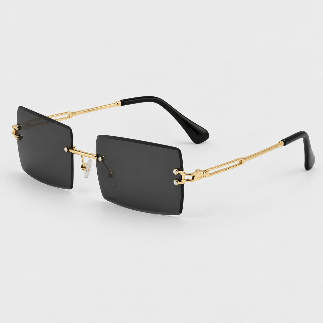Frameless Rectangle Sunglasses for Men & Women, Retro Metal-Free Design