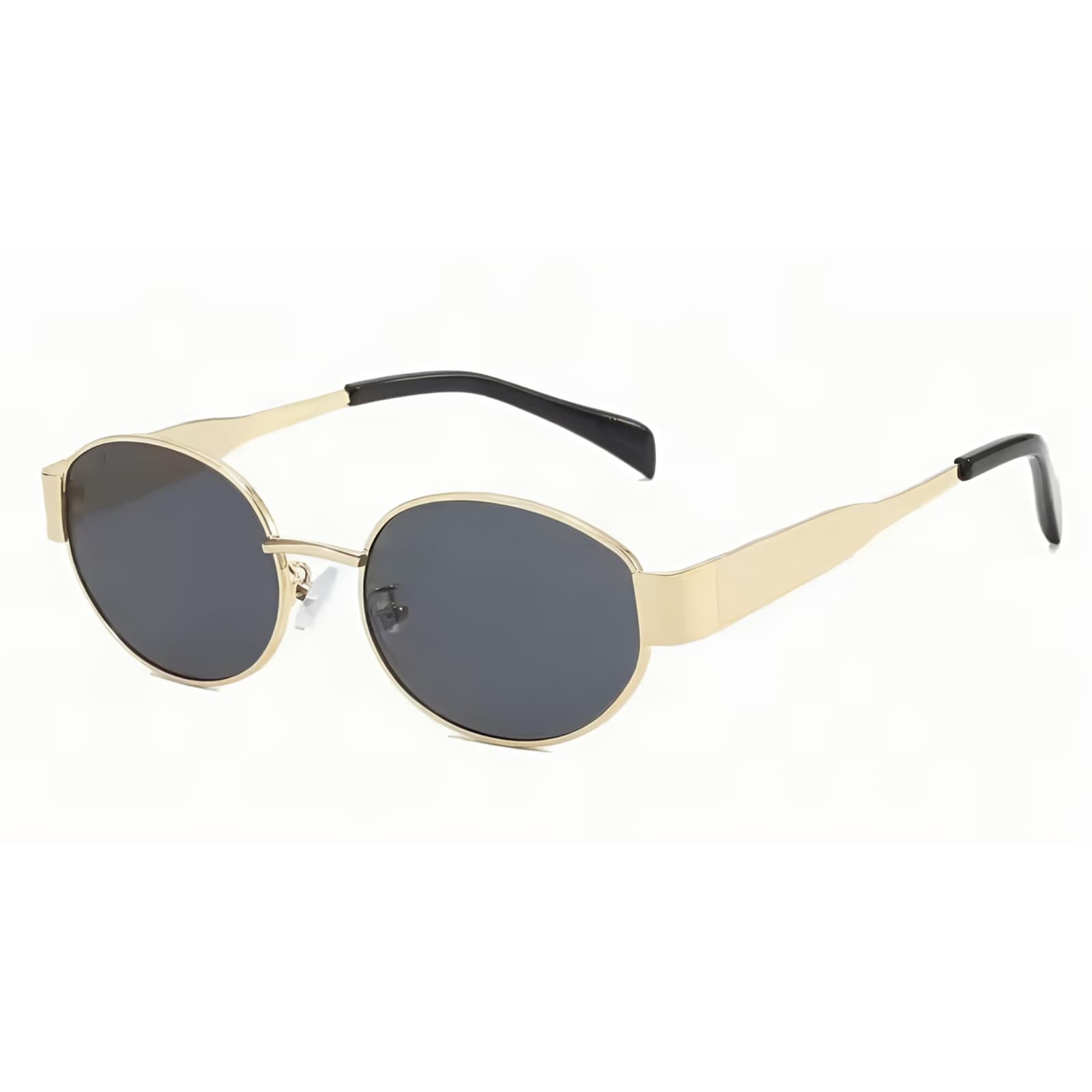 Retro Steampunk Oval Sunglasses UV400, Vintage Metal Frame for Women