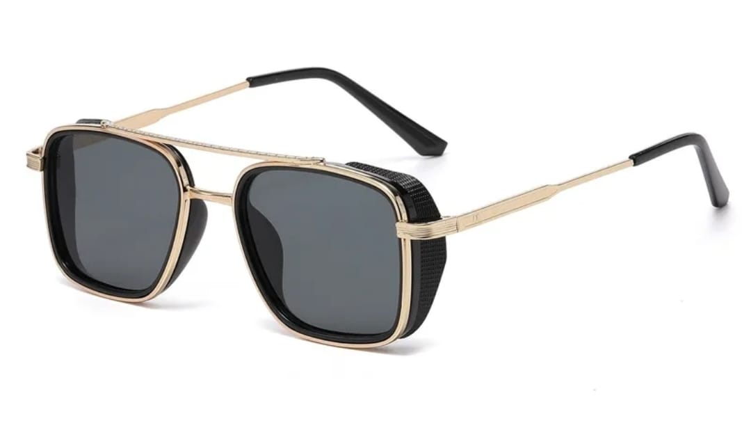 Vintage Square Metal Frame Sunglasses for Men & Women, Retro Rectangle & Oval