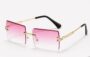 Frameless Rectangle Sunglasses for Men & Women, Retro Metal-Free Design